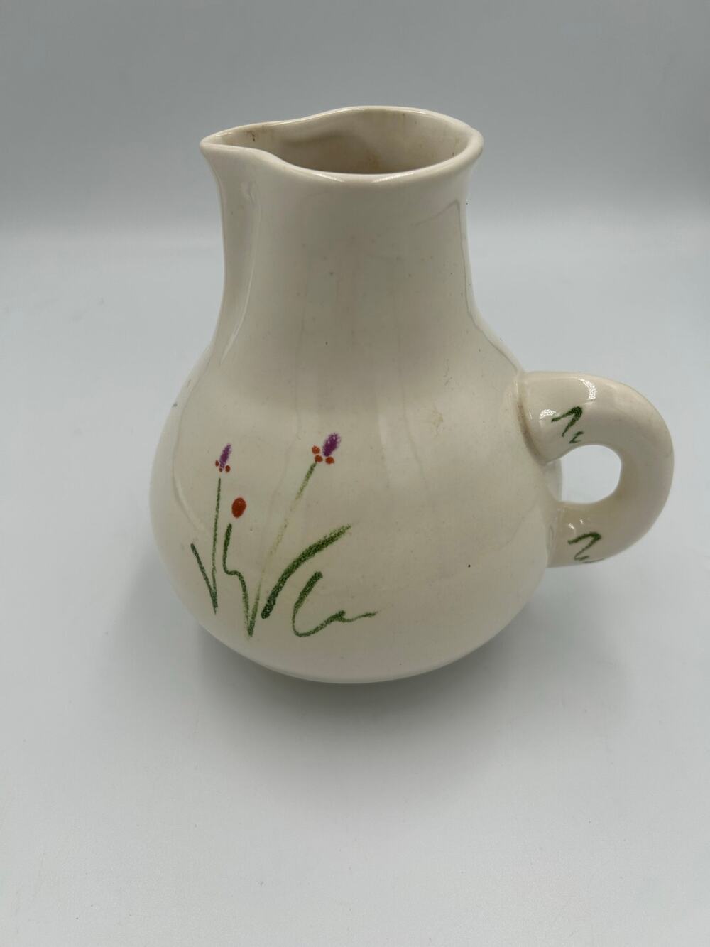 Vintage 1980s Pottery by Levine, ceramic cream pitcher